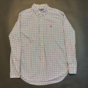 Ralph Lauren Classic Fit Plaid Button Down Shirt Red Blue Green Men's Size‎ L